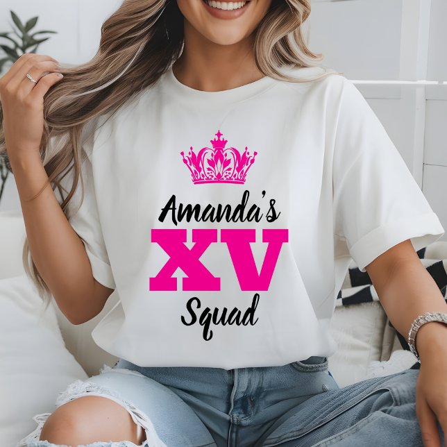 Anpassad Mis Quince Squad 20th Girl's Birthday T Shirt (Skapare uppladdad)