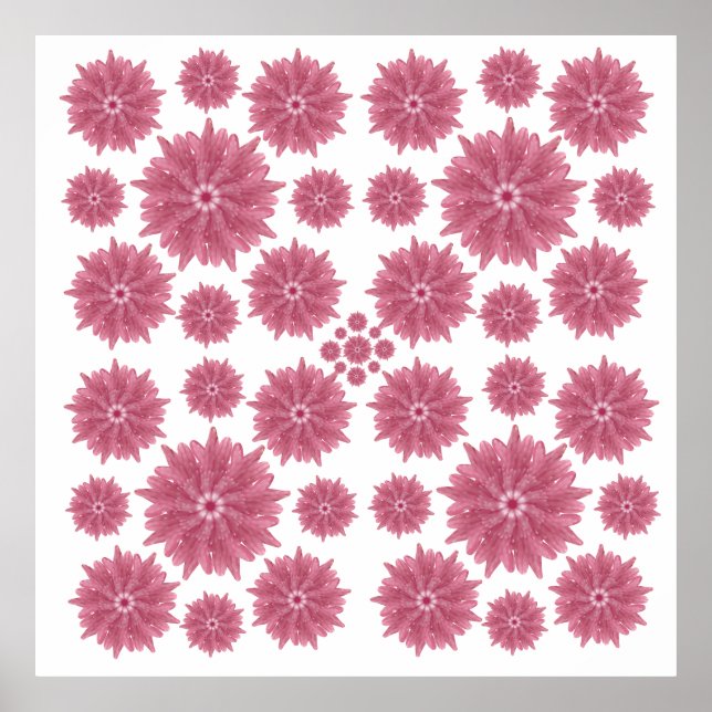 Anpassad mjuk dammig rosa krysantemum mönster poster (Framsidan)