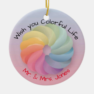 Anpassad mjuk färgad gåva från Bröllop Julgransprydnad Keramik