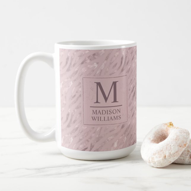 Anpassad Mjuk Rosa Pastell Rosa Guld Glitter Mönst Kaffemugg (Med munk)