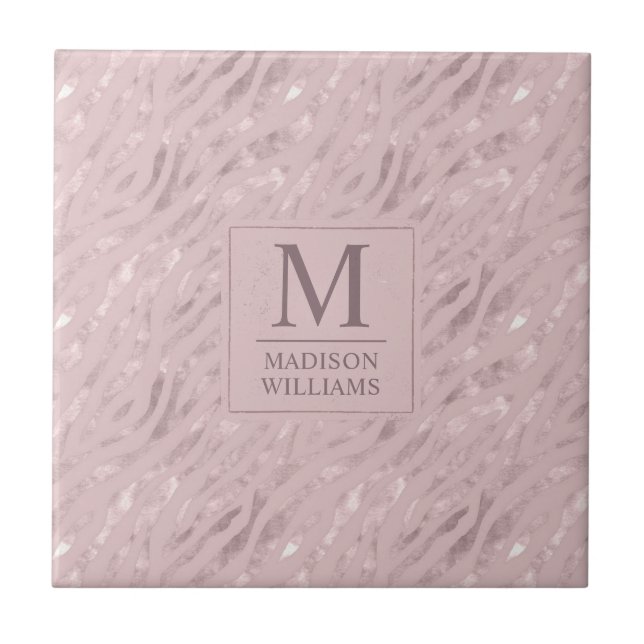 Anpassad Mjuk Rosa Pastell Rosa Guld Glitter Mönst Kakelplatta (Framsidan)