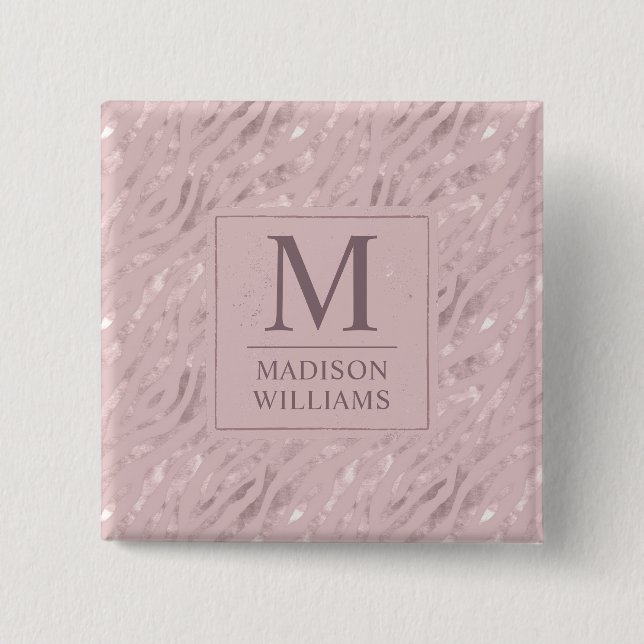 Anpassad Mjuk Rosa Pastell Rosa Guld Glitter Mönst Knapp (Framsida)