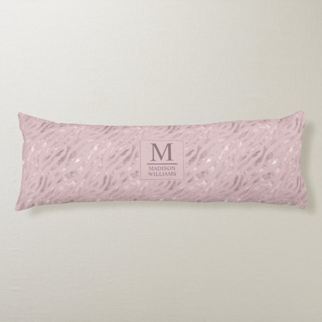 Anpassad Mjuk Rosa Pastell Rosa Guld Glitter Mönst Kroppskudde (Framsidan)