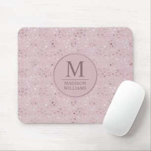 Anpassad Mjuk Rosa Pastell Rosa Guld Glitter Mönst Musmatta