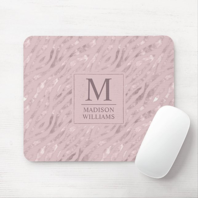Anpassad Mjuk Rosa Pastell Rosa Guld Glitter Mönst Musmatta (Med mus)