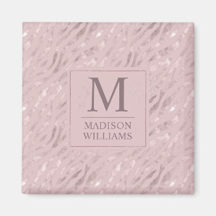 Anpassad Mjuk Rosa Rosa Ljus Guld Glitter Mönster Magnet