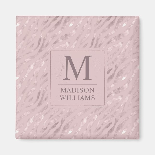 Anpassad Mjuk Rosa Rosa Ljus Guld Glitter Mönster Magnet (Framsidan)