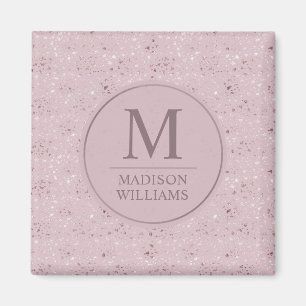 Anpassad Mjuk Rosa Rosa Ljus Guld Glitter Mönster Magnet