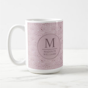Anpassad Mjuk Rosafärgad Pastell Rosa Guld Glitter Kaffemugg