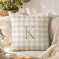 Anpassad Mjuk Salvia Rutig Arv Monogram