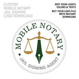Anpassad mobil notarius Green Gold logotyp nedladd Poster
