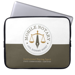 Anpassad mobil notarius legal signering Khaki Guld Laptop Fodral