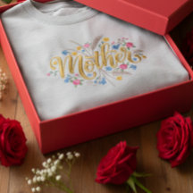 Anpassad moderblomsdesign t-shirt