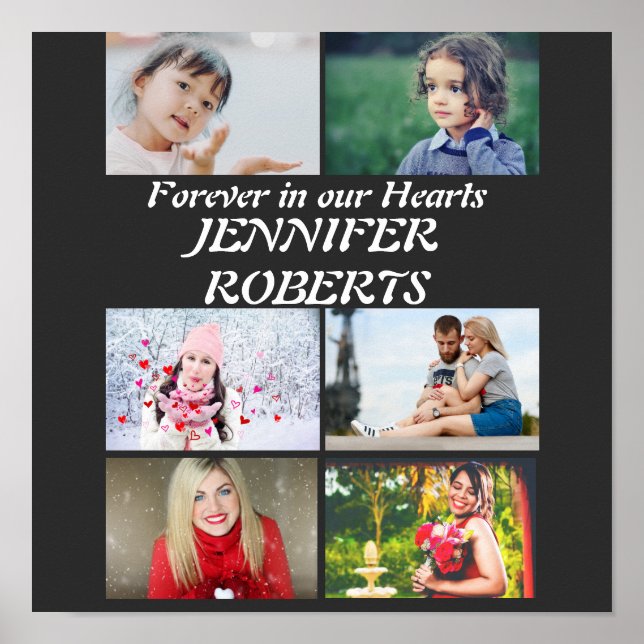 Anpassad modern Begravning 6 Foto Collage   Poster (Framsidan)