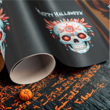Anpassad Modern Blå Rosa Halloween Socker Skalle
