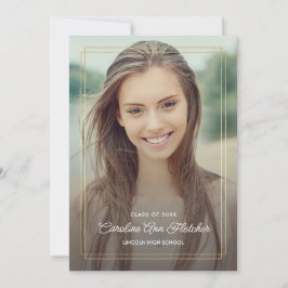 Anpassad modern blommig examensannonsering med fot meddelande