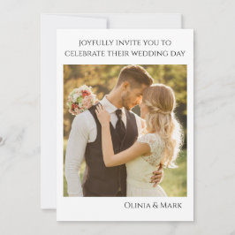 Anpassad Modern Blommigt-bröllopsinbjudan till Snö Inbjudningar