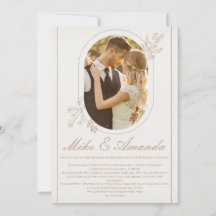 Anpassad Modern Blommigt-bröllopsinbjudan till Snö