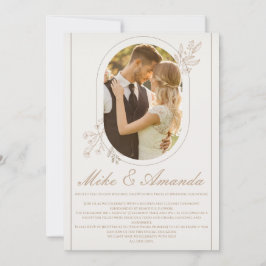 Anpassad Modern Blommigt-bröllopsinbjudan till Snö Inbjudningar