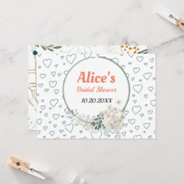 Anpassad Modern Blommigt Ram Möhippa Pape Inbjudningar