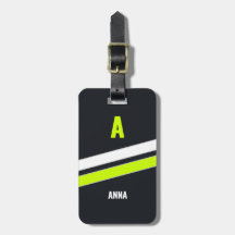Anpassad Modern Cyber Retro Monogram Golfbagage