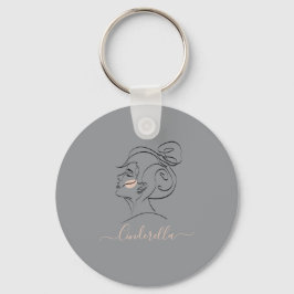 Anpassad modern design monogrampresent nyckelring