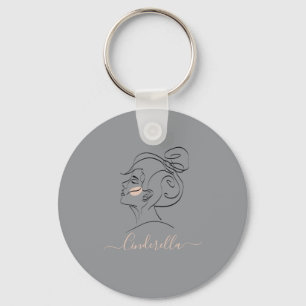 Anpassad modern design monogrampresent nyckelring