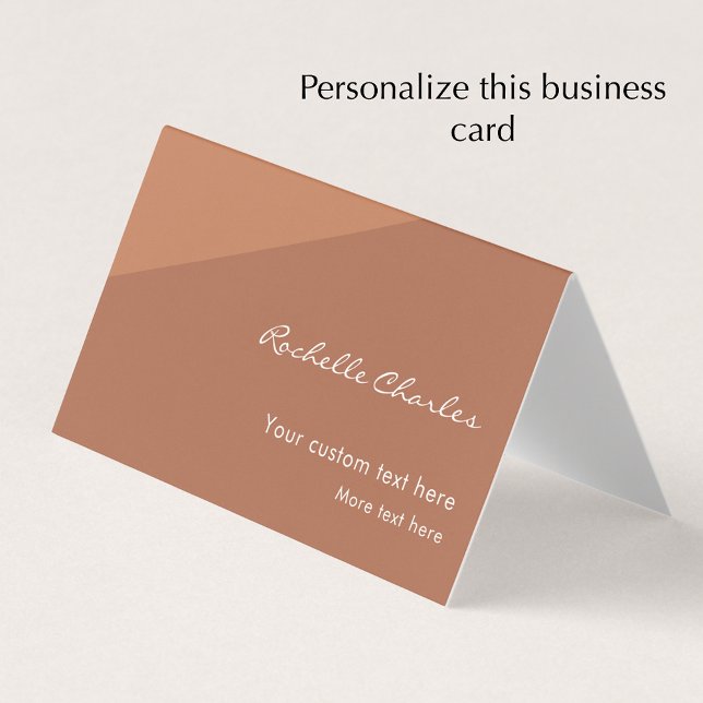 Anpassad Modern Elegant Koppar Tan QR-kod Kampanj Visitkort (Personalize this elegant modern custom terracotta professional business card template.
)