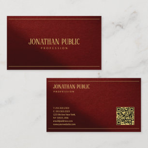 Anpassad Modern Elegant Mall Guld Text QR-kod Visitkort