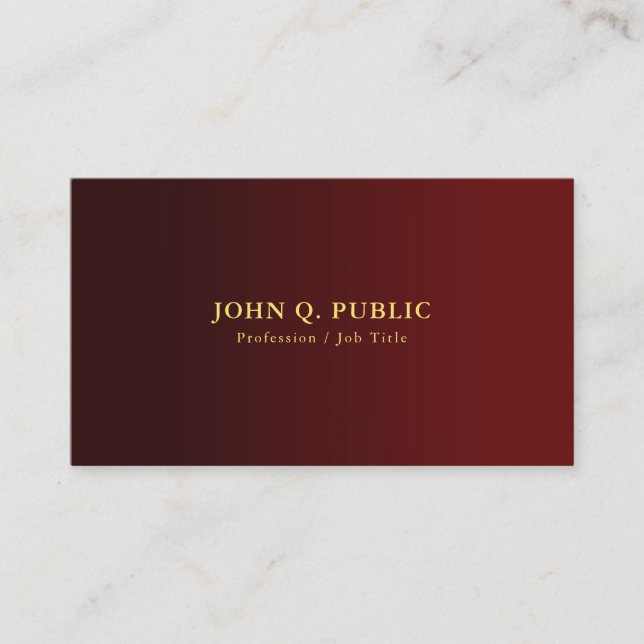 Anpassad Modern Elegant Professionell Guld Text Visitkort (Framsida)