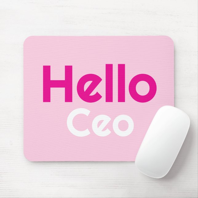 Anpassad Modern Elegant Rosa Hello Ceo Flickpresen Musmatta (Med mus)
