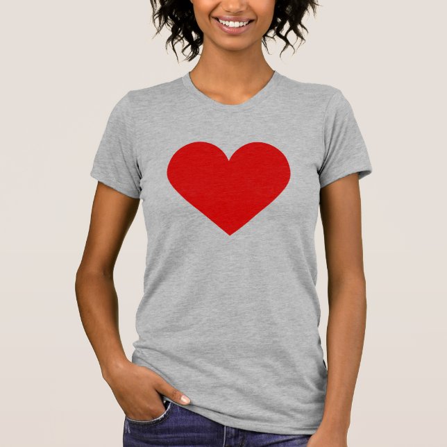 Anpassad Modern Enkel Röd Hjärtan T Shirt (Framsida)