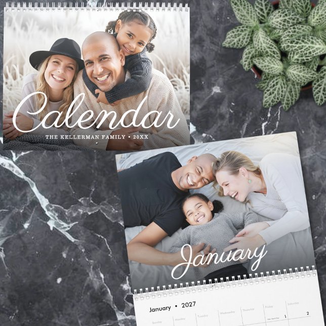 Anpassad Modern Familjefoto Kalender (Custom Create Your Own Modern Family Photo Calendar)