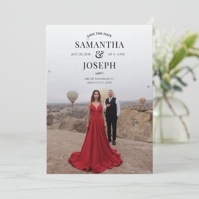 Anpassad modern fotovigsel  spara datumet (Stående Fram)