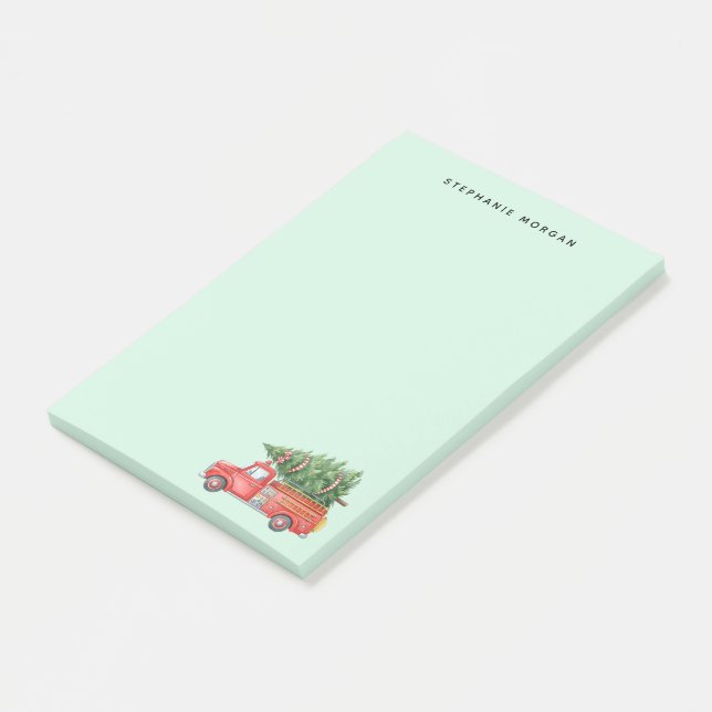Anpassad modern julbrandbil för brandmän post-it block (Vinklad)