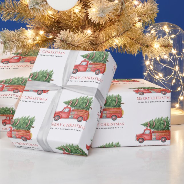 Anpassad modern julbrandbil för brandmän  presentpapper (Helgdagar)