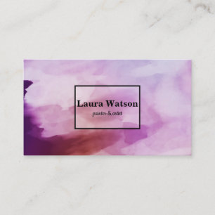 Anpassad modern Lila Watercolor Visitkort