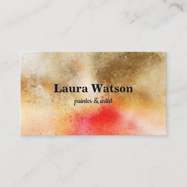 Anpassad modern Lila Watercolor Visitkort (Framsida)