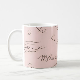 Anpassad Modern Linje Konst Mors Dag Kaffemugg
