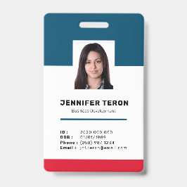 Anpassad modern marinblå ID-kort för anställda med