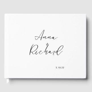 Anpassad modern, minimal Bröllop-gästbok Gästböcker