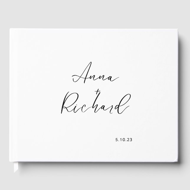 Anpassad modern, minimal Bröllop-gästbok Gästböcker (Framsida)