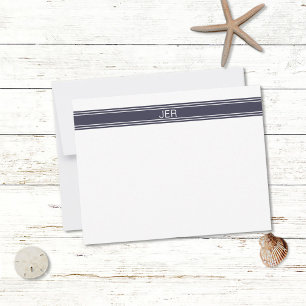 Anpassad Modern Minimalist Marin Monogram Anteckningskort
