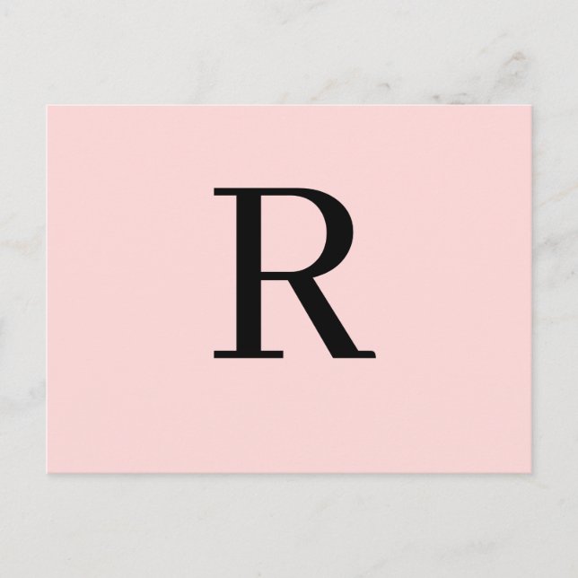Anpassad Modern Minimalist Rosa Brevdesign Vykort (Framsida)