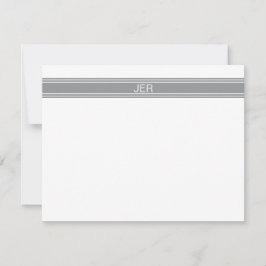 Anpassad Modern Minimalistisk Grå Monogram Anteckningskort