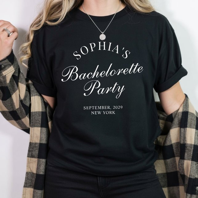 Anpassad Modern Minimalistisk Handskriven Systerfe T Shirt (elegant minimalist bridesmaid shirt, custom script wedding shirt, bridesmaid thank you gift shirt)