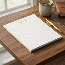 Anpassad Modern Minimalistisk Monogram Skript Namn Anteckningsblock