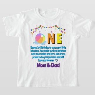 Anpassad Modern Minimalistisk Poolparty Första Föd T Shirt