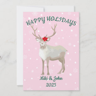 Anpassad Modern Minimalistisk Ren Jul Rosa Julkort