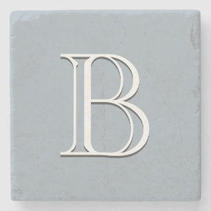 Anpassad modern monogram bokstavsinitial chic blå stenunderlägg